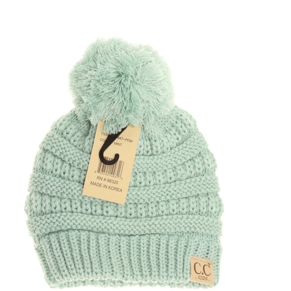 NWT C.C Kids Pom Beanie - Picture 2 of 2